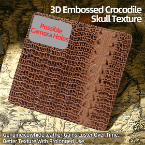 Étui à rabat en cuir véritable de crocodile de qualité supérieure avec fentes pour cartes, antichoc et fermeture magnétique pour <span class=keywords><strong>iPhone</strong></span> 17 16 <span class=keywords><strong>Pro</strong></span> 15 14 <span class=keywords><strong>Pro</strong></span> <span class=keywords><strong>Max</strong></span> - Product Image 2