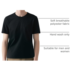 Camisetas Negras Lisas al por Mayor, Cuello Redondo, Manga Corta, Camisetas Interiores <span class=keywords><strong>de</strong></span> Poliéster para Hombre, Camisetas Lisas Unisex para Adultos - Product Image 4