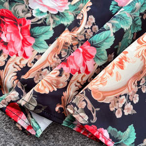 Robe florale épaules dénudées pour femme : Maxi taille haute coupe trapèze, imprimé baroque, <span class=keywords><strong>jupe</strong></span> <span class=keywords><strong>longue</strong></span> élégante pour soirée d'été et invitée de <span class=keywords><strong>mariage</strong></span> - Product Image 4