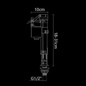 BJ-1412 kép <span class=keywords><strong>Flush</strong></span> nhà vệ sinh van Fill ABS POM Phễu thoát nước Phụ Kiện Đầy đủ phụ kiện phòng tắm Tank phạm vi tuôn ra van làm bằng nhựa - Product Image 5