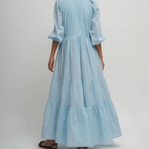 Vestido Casual de Verano para Mujer OEM, Nuevo y en Oferta, Largo Maxi de Lino, Elegante con Cuello en V, Cintura Natural, Vestido de Algodón - Product Image 3