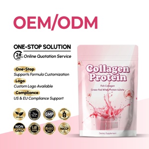 Collagène de poisson hydrolysé double formule OEM/ODM sous marque privée, poudre de protéines de lactosérum isolé pour le développement musculaire et l'éclat de la peau - Product Image 1