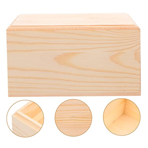 Boîte en bois personnalisée, boîte à souvenirs, boîtes de rangement en bois avec couvercle en pin - Product Image 2