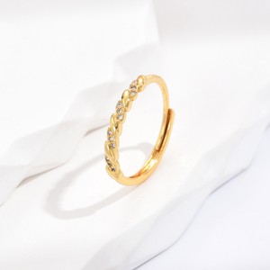Anneau Popularité Européenne Et Américaine Personnalité Blé Zircon Anneau Ouvert Lumière De Luxe Design De Mode Anneau Haut De Gamme - Product Image 6