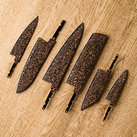 Lames de couteau de cuisine sans manche, 33 couches d'acier Damas cuivré, noyau 10Cr15coMov, pour kit de lames vierges DIY