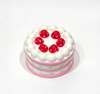 Jouet Squishy en PU en forme de gâteau aux fraises multicolore de 7 cm, à remontée lente, simulation alimentaire, anti-stress, à presser