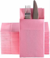 Serviettes en papier Airlaid Teinture Papier à dîner jetable avec poche 50Pcs Serviettes de mariage en lin en vrac pour Thanksgiving(16 "x 16")