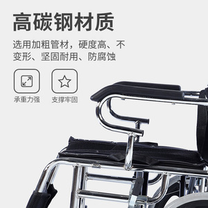 Wanshun Medical Manual Wheelchair 16 Inches Foldable Backrest Portable For Elderly And Disabled - Product Image 4