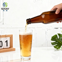 Bouteilles de bière en verre gonflables résistantes à la pression ODM, couleur brune, pour boissons gazeuses, bière, 330 ml, fabricants de bière