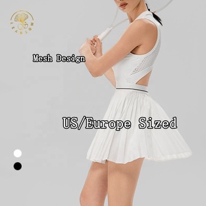 Set Sportivo da Tennis Personalizzato in 2 Pezzi: Gonna e <span class=keywords><strong>Top</strong></span> Corto Traspirante in Rete per Donna - Product Image 1