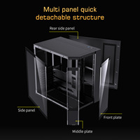 Kamar Melengkung dengan Pemandangan Laut ATX Vertical Chassis 360 Pendingin Air Kaca Tempered Port USB 3.0 di Depan Komputer Kafe Internet E-sports