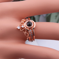 Q768 Valentijn Ik Hou Van Jou 100 Talen Ketting Dames Romeinse Projectie op Ronde Onyx Hanger Liefdesherinnering Sleutelbeen Ketting