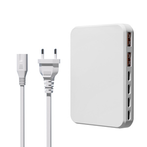 Cargador GaN de escritorio delgado de 100W con múltiples puertos, <span class=keywords><strong>4</strong></span> USB-C y 2 USB A, para cargar laptops, tablets y accesorios a máxima velocidad. - Product Image 4