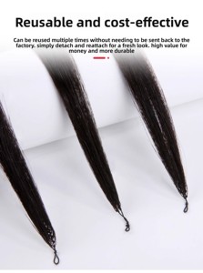 Extensions capillaires invisibles pour femmes, 3 générations, non pliables, en plumes, double trame, <span class=keywords><strong>cheveux</strong></span> Remy naturels, qualité 9A 10A - Product Image 6