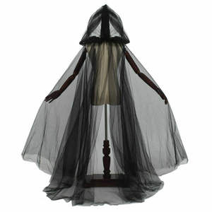 Halloween Ghost Heks Cape Black Death Mesh Lange Mantel Voor Kostuum Feest Prom Outfit Spookachtige Decoraties - Product Image 1