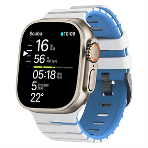 Bracelet de sport en silicone bicolore style piano pour <span class=keywords><strong>Apple</strong></span> <span class=keywords><strong>Watch</strong></span>, bracelet étanche pour IWatch Ultra 49 mm 46 mm 45 mm - Product Image 4