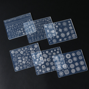Flocons <span class=keywords><strong>de</strong></span> <span class=keywords><strong>neige</strong></span> Nail Art Silicone Moule Hiver Chandails Gel Imprimer Pochoirs En Relief Papillons Fleur Nail Sculpture Modèles Outils - Product Image 3