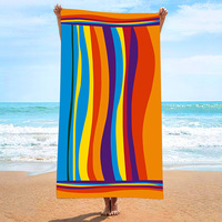 Custom Multicolor Sublimation Striped Beach Towels Microfiber Absorbent Quick Dry Beach Bath Towel with Prints