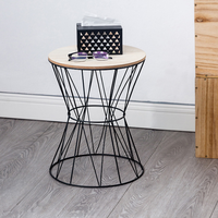 Tables latérales modernes en fil métallique, style nordique, noir, Table basse, tissu, 1 pièce