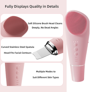 <span class=keywords><strong>Brosse</strong></span> <span class=keywords><strong>nettoyante</strong></span> <span class=keywords><strong>visage</strong></span> rechargeable 2-en-1 et spatule pour la peau, étanche, à ultrasons, en silicone, exfoliant pour le <span class=keywords><strong>visage</strong></span>, grattoir pour points noirs - Product Image 5