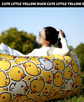 Sofá Inflable de Dibujos Animados, Portátil para Exteriores, de Poliéster, Bonito, para Festivales de Música, Campamentos, Modelo Patos, Zhejiang