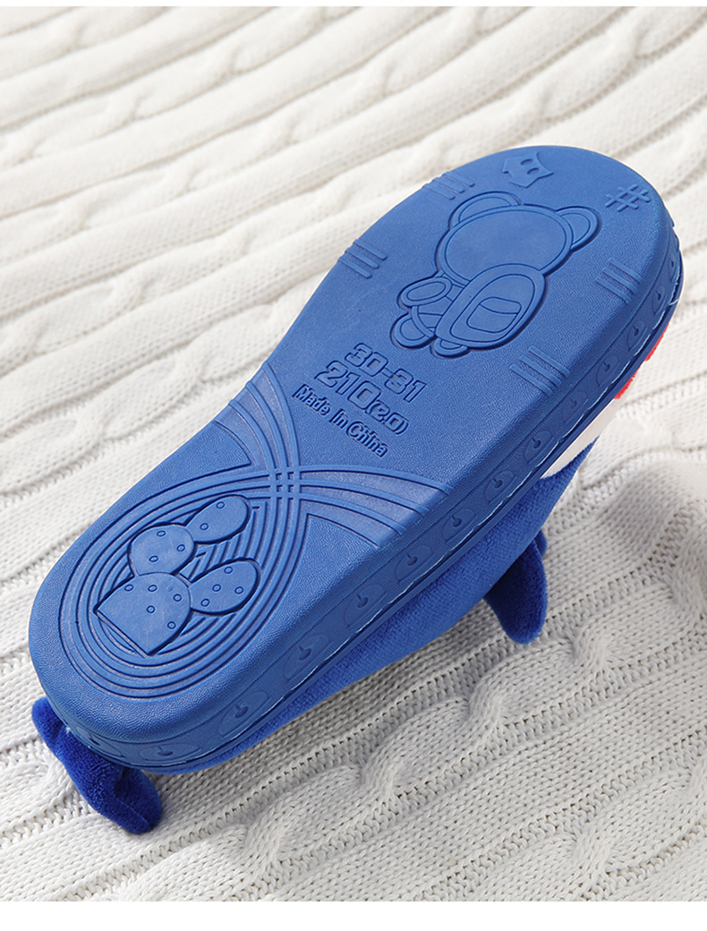 Children's Cotton Slippers Cartoon Shark Indoor Non-slip Warm Household Kids Plush Slippers