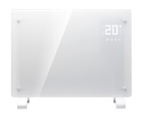 Chauffage à convection à panneau de verre avec thermostat réglable, protection contre la surchauffe et la basse température, contrôlé par application