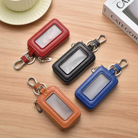 Porte-clés de voiture universel avec fermeture éclair, pochette rectangulaire avec fenêtre visible, en cuir PU, sac de rangement pour clés de voiture, porte-clés de voiture personnalisé