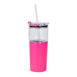 25oz Glass Tumbler & 15oz Stainless Steel <b>Cup</b> <b>Set</b> Double Wall Insulated Leakproof Lid Straw Modern Simple Drinkware - Product Image 6