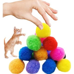 Pet Show 20Pcs 1.5 Inch Plush Cat Toy Balls Soft Pompon Kitten Interactive Play Quiet Indoor Cats Favorite - Product Image 6