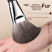 Ensemble de pinceaux de maquillage de luxe 41 pièces, poils naturels, manche en ébène, virole en cuivre, fleur de pêcher, marque privée, logo personnalisé, faible MOQ