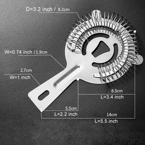 Colador de <span class=keywords><strong>Bar</strong></span> Hawthorne Clásico y Duradero de Acero Inoxidable con Asa Corta para Bartenders - Product Image 2