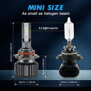 Ampoules de phare LED Bevinsee 2x HIR2 9012 CSP 6000LM 50W pour <span class=keywords><strong>Opel</strong></span> <span class=keywords><strong>Zafira</strong></span> Tourer C 2011-2016 2017 <span class=keywords><strong>2018</strong></span> 2019 - Product Image 2