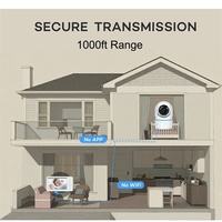 Caméra de surveillance pour bébé avec écran HD 720P de 6 pouces, vision nocturne, capteur de température, audio bidirectionnel sans fil, portée de 1000 pieds