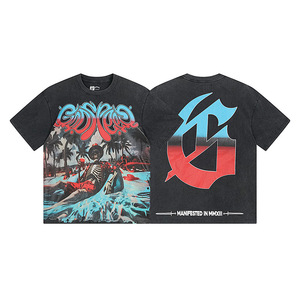 Camiseta Casual de Alta Calidad para Hombre, Estilo Vintage Y2K con Estampado Gráfico, Estilo Urbano, Corte Holgado, 100% Algodón - Product Image 5