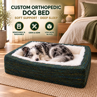 OEM ODM Maßgefertigtes Luxus Orthopädisches Hundebett Abnehmbarer Waschbarer Bezug Weiche Kunstfell-Fütterung Großes Haustier-Sofabett mit Erhöhten Seitenwänden