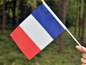 Expédition rapide, stock neuf, mini drapeau français en bois, petit drapeau à main pour les défilés sportifs, les fêtes, les décorations de <span class=keywords><strong>festivals</strong></span> - Product Image 2