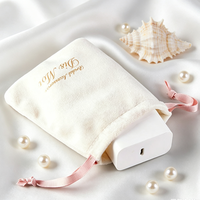 Bolsa de Terciopelo con Cordón y Logotipo Personalizado, Bolsa de Regalo de Joyería de Gamuza Suave para Bodas, Cosméticos, Bolsa Pequeña de Terciopelo a Prueba de Polvo