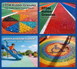 Granulés de caoutchouc EPDM colorés et sécuritaires pour revêtements de sol, granulométrie 1-3 mm, pour pistes de course scolaires - Product Image 6