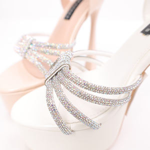 أحذية نسائية بإصبع سميك من الدانتيل بإصبع القدم أحذية براقة نسخة برازيلية متناسقة بالكامل بكعب كبير وكعب أسود صندل بكعب سميك - Product Image 5