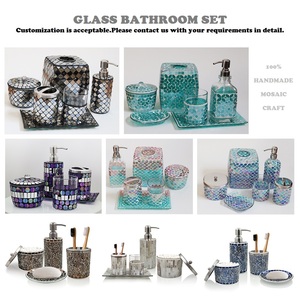 Contenitore personalizzato coperchio della scatola del tessuto del viso portatovaglioli di lusso fatti a mano scatola di fazzoletti di vetro decorativo mosaico <span class=keywords><strong>fai</strong></span> <span class=keywords><strong>da</strong></span> <span class=keywords><strong>te</strong></span> - Product Image 6