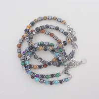 Gelang Batu Alam Lapis Lazuli Klasik yang Dapat Disesuaikan untuk Wanita & Pria, Grosir Perhiasan Hematit Tiger Eye, Gelang Manik-Manik Elastis, Hadiah