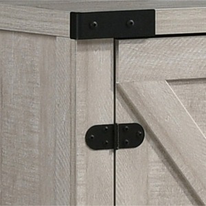 Meuble TV moderne de style mi-siècle avec portes coulissantes en bois, rangement et caractéristiques réglables pour téléviseurs de 55 à 59 pouces, gris pierre, pour salon - Product Image 3