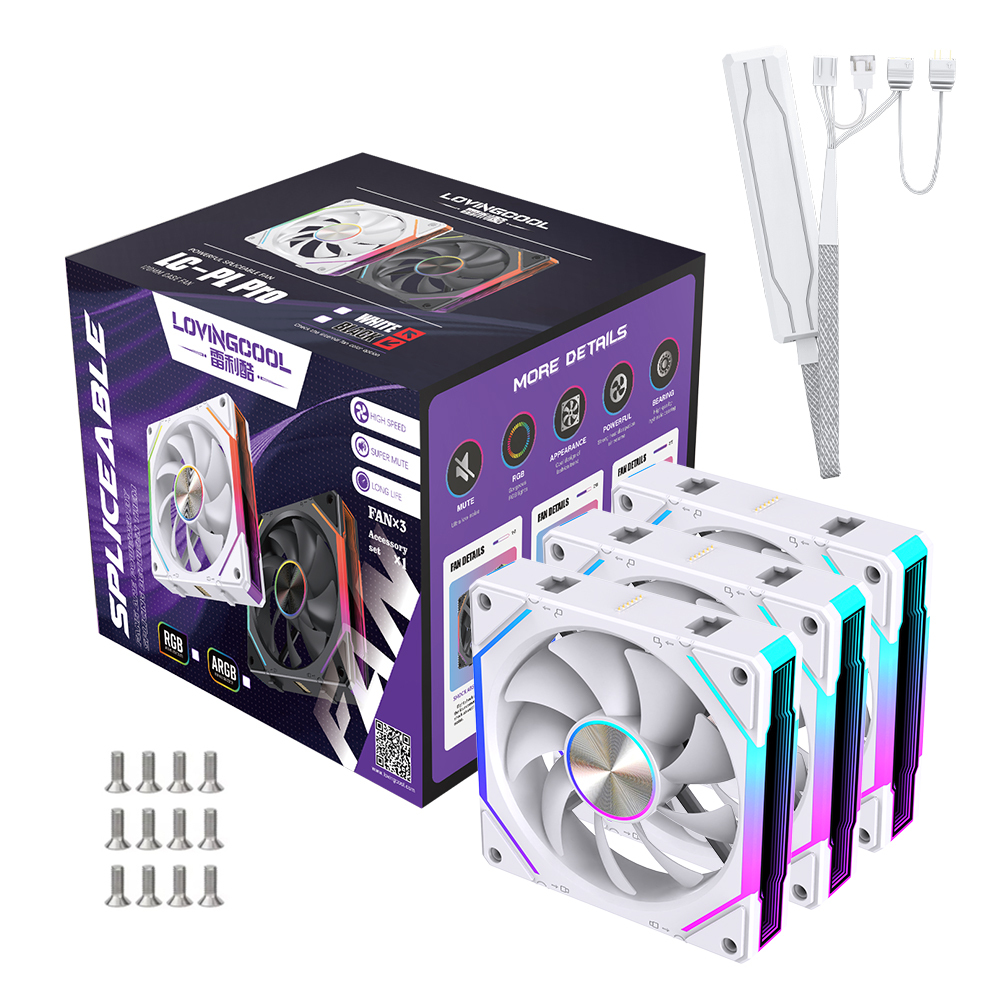 Lovingcool 2025 OEM <strong>Computer</strong> <strong>Parts</strong> Large Air Volume Fluid Bearing Silent 120mm RGB ARGB <strong>Computer</strong> Case Building Block Modular Fan