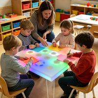 Table de jeu interactive LED pour enfants de 2 à 4 ans, table de jeu musicale tactile RGB pour garderies, écoles maternelles, écoles et centres de jeux intérieurs
