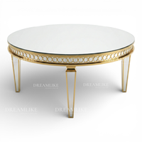 Table à manger en acier inoxydable avec plateau en verre trempé, design contemporain, durable et facile à nettoyer, idéale pour les événements, les hôtels, les mariages et la location.