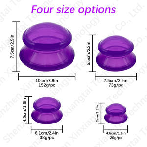 Ventouses faciales Silicone Massage sous vide visage ventouses ensemble tasses de thérapie pour la <span class=keywords><strong>douleur</strong></span> Anti-<span class=keywords><strong>Cellulite</strong></span> - Product Image 4