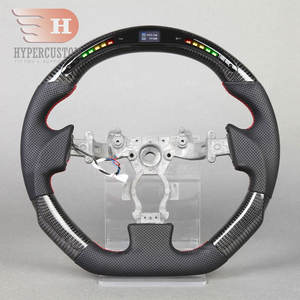Convient pour <span class=keywords><strong>Nissan</strong></span> <span class=keywords><strong>GTR</strong></span> R35 Smart LED Carbon Fiber Steering Wheel Modification 6 O'clock Direction Change Leather - Product Image 4