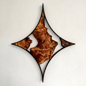 Rustic Live Edge Wooden <b>Wall</b> <b>Clock</b>, Natural Wood Statement Decor, Handmade Metal Frame <b>Clock</b>, <b>Modern</b> Home <b>Wall</b> Art - Product Image 1