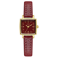 Reloj de Cuarzo Cuadrado de Aleación Retro de Lujo para Mujer, con Correa de Cuero y Esfera con Indicadores, Estilo Coreano, de Alta Gama, para Estudiantes